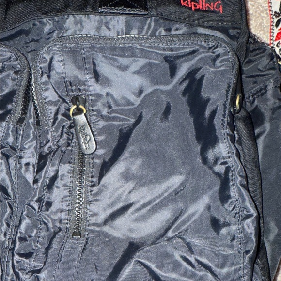 Kipling Black Tote Bag with Red Accents - Picture 4 of 8